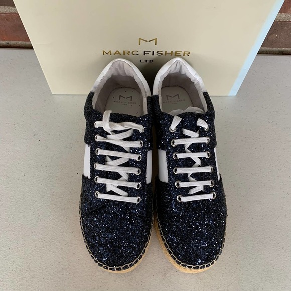 Marc Fisher Margo2 Glitter Lace up Espadrille Sneakers Women's US 9 M NEW - Picture 2 of 10